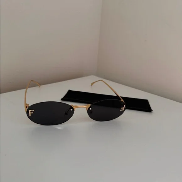 Fendi Embellished FF Oval Sunglasses - Picture 3 of 4